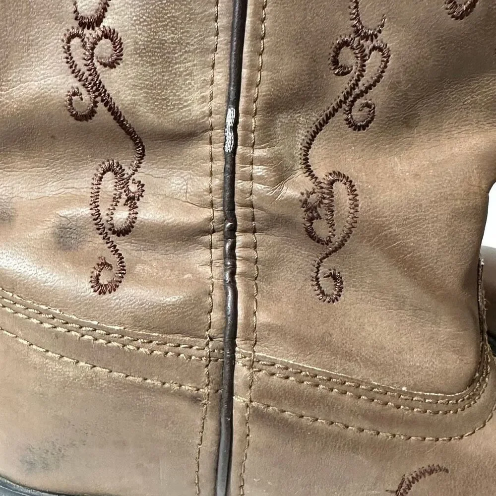 Shyanne Western Boots Embroidered Brown Floral Cowgirl | Girls Size 5